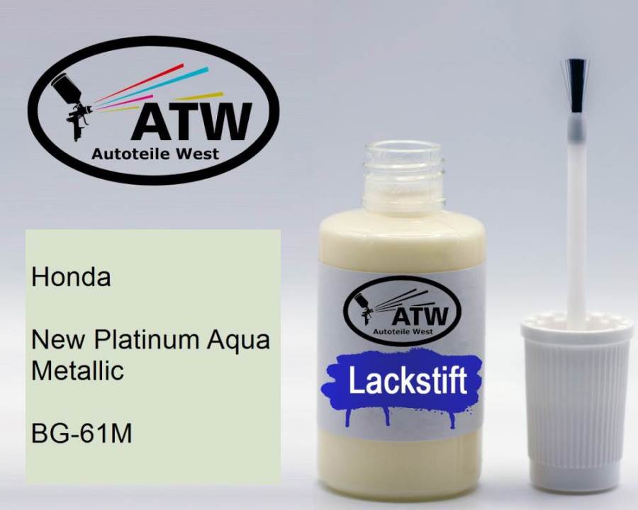 Honda, New Platinum Aqua Metallic, BG-61M: 20ml Lackstift, von ATW Autoteile West.